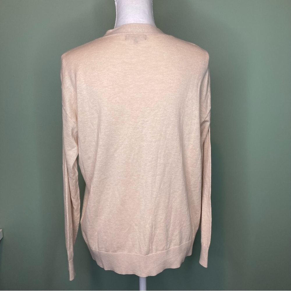 Quince Light Beige V-Neck Sweater - Picture 8 of 11